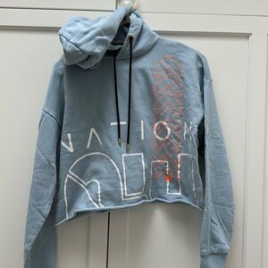 PE National semi cropped hoodie
